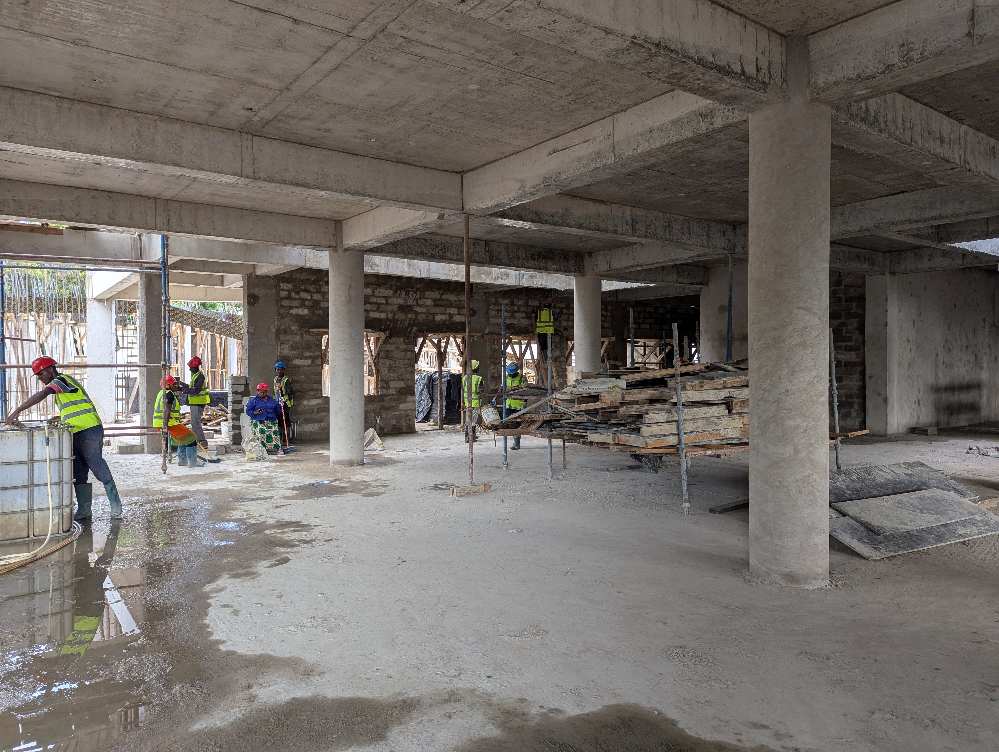 Gibeon Builders craftsman at work — Deldar Furniture Store fitout, Dar es Salaam